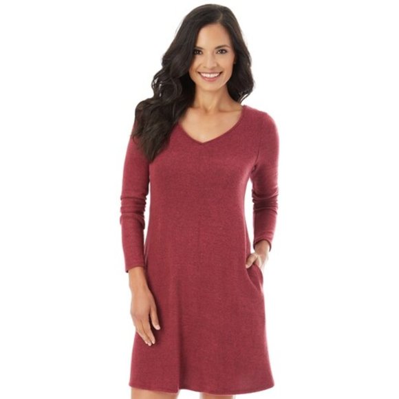 NWOT Boudreau Red Swing Dress w/Corset-Style Back - Picture 3 of 12